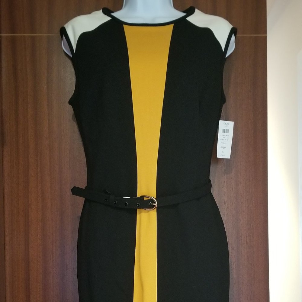NWT Cache Black, Yellow, White Dress, Size 10